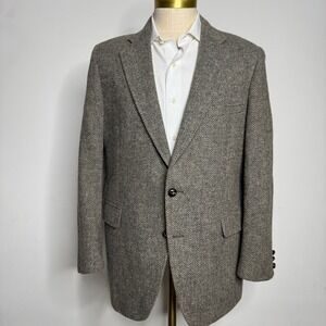 Adams‎ Row Herringbone 42R Blazer Wool Sport Coat Two Button Jacket